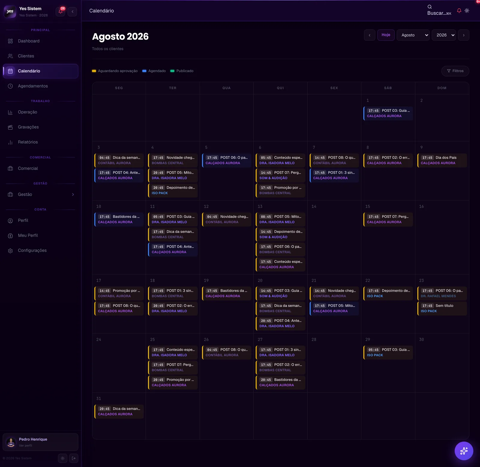 Tela de agendamento da Central da Agência